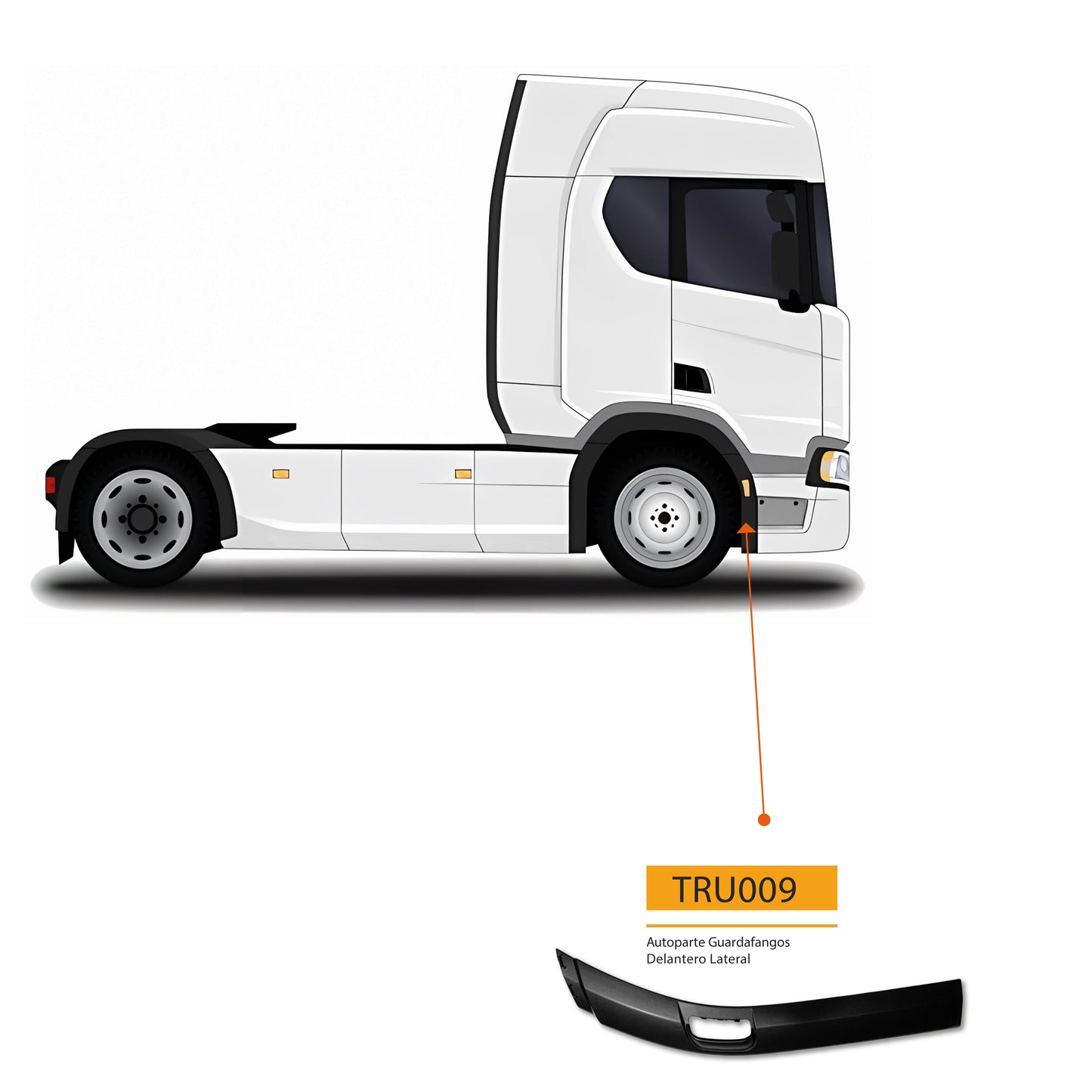 Tractoparte Guardafangos Delantero Lateral para SCANIA R410 | 2020 - 2025