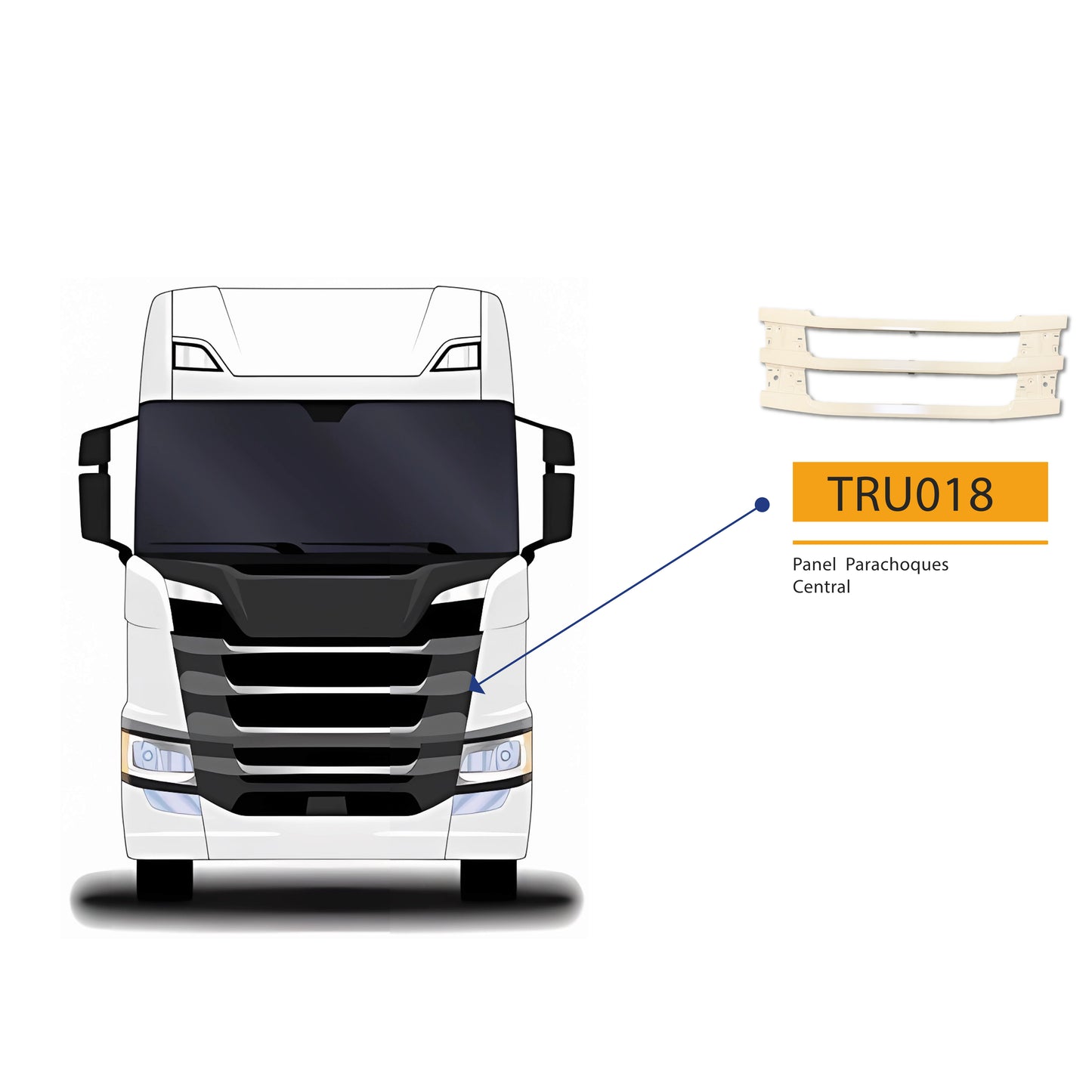 Panel Parachoques Central para SCANIA R410 | 2020 - 2025