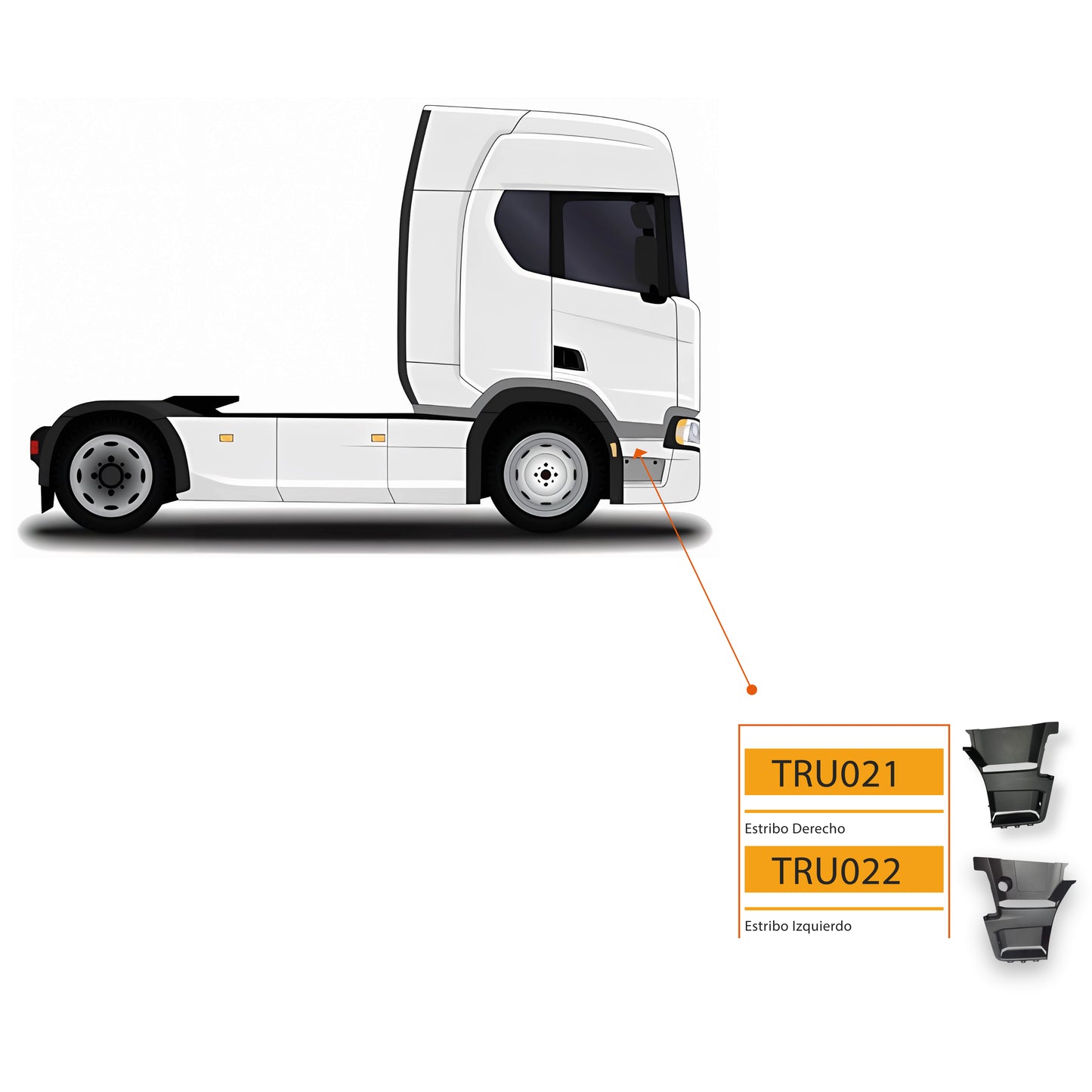 Estribo Izquierdo para SCANIA R410 | 2020 - 2025